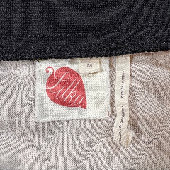 Anthropologie Black and Green Floral Quilted Pencil Skirt - Picture 3 of 7